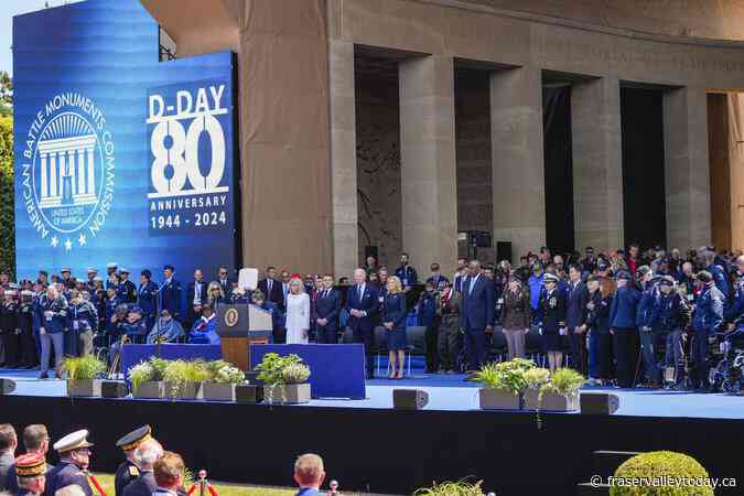 Biden calls for solidarity with Ukraine at D-Day anniversary ceremony near the beaches of Normandy