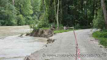 Vollsperrung bei Freising: Isar-Hochwasser verursacht Schäden zwischen Dürneck und der Molkerei Weihenstephan