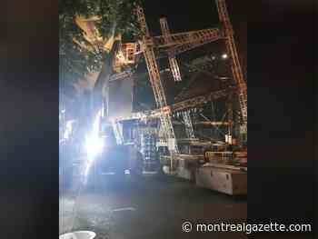 The Grand Prix street festival's main stage nearly collapsed on Crescent St.