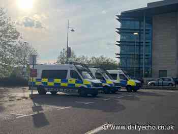 Why were Kent Police vans near Westquay on Wednesday?