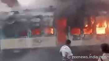 Bihar: Fire Engulfs Bogies Of EMU Trains In Lakhisarai
