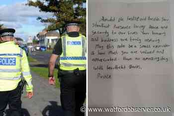 Police given handwritten note on the beat in North Watford
