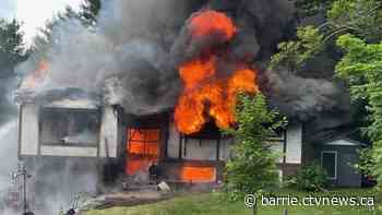 Fire crews battle raging house fire in Muskoka