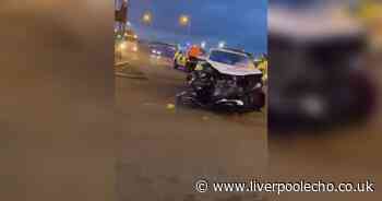 Police car 'crash' as footage shows large emergency presence
