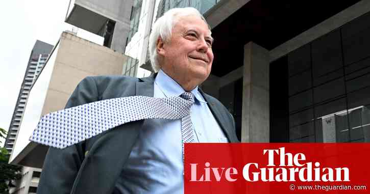 Australia news live: magistrate complains Clive Palmer dishonesty charges case becoming ‘bigger than Ben-Hur’