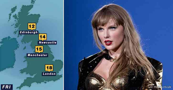 Map reveals weather for Taylor Swift’s first UK concert of Eras tour