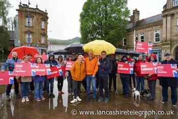 Labour's Louise Haigh and Andy Burnham campaign in Darwen