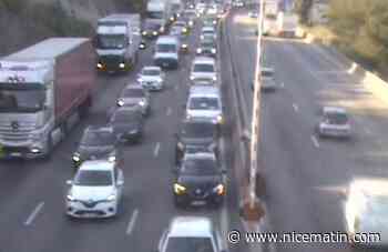 La circulation fortement perturbée sur l'A8 après un accident entre plusieurs véhicules à hauteur de Nice