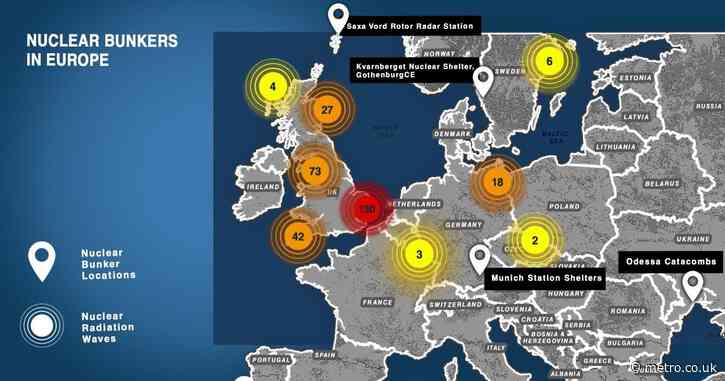 Map reveals the countries with the most nuclear bunkers around Europe