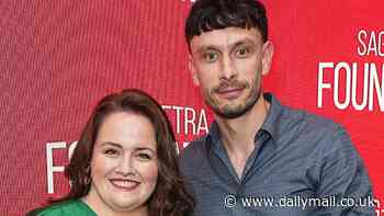 Baby Reindeer stars Richard Gadd and Jessica Gunning brush off 'real-life Martha' Fiona Harvey's bombshell Netflix lawsuit as they attend a SAG-AFTRA event in NYC