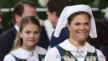 Crown Princess Victoria twins with Princess Estelle, 12, for rare family outing
