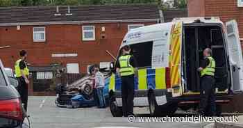Teenager arrested on suspicion of drink-driving after car flips onto roof in Ryhope
