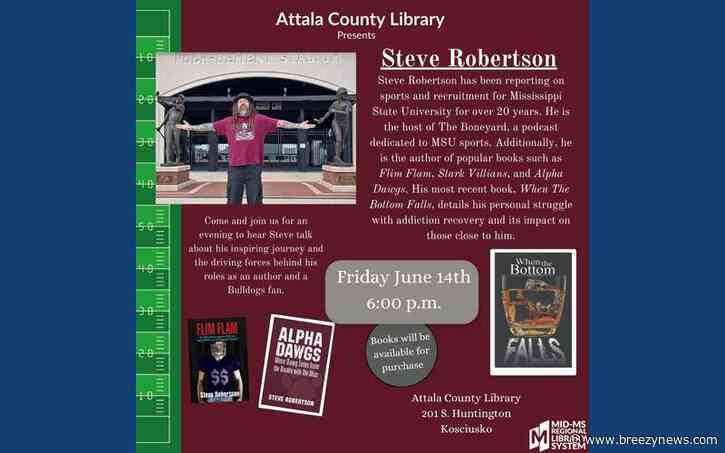 Summer Library Program – Author and MS State reporter to hold book signing June 14