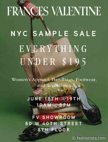 Frances Valentine Sample Sale - NYC - June 18th - 19th