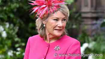 Natalia Grosvenor, 65, is a glam mother-of-the-groom in Barbie dress and feathers for billionaire son Hugh's wedding