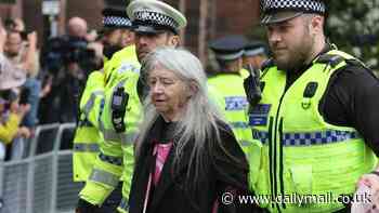 Haven't they got anything better to do? Silver-haired Just Stop Oil protesters, 73 and 69, try to interrupt Duke of Westminster's wedding to Olivia Henson by blasting orange paint into the air in front of a shocked Prince William