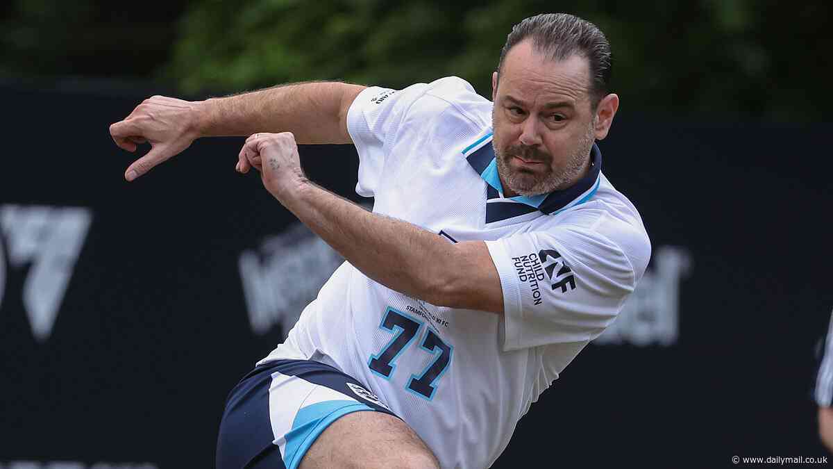 EastEnders stars Bobby Brazier and Danny Dyer put on an animated display as they show off their ball skills at Soccer Aid 2024 training