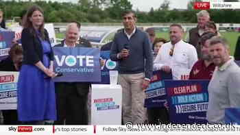 Rishi Sunak laughs as GP heckles him at campaign event