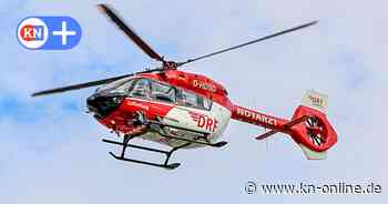 Hubschrauber am Rondo-Einkaufszentrum in Büdelsdorf: Polizei sichert Einsatz