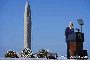 Biden makes the case to fight extremists by invoking war waged on D-Day