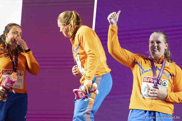VIDEO. Een foutje is snel gemaakt: Organisatie EK atletiek speelt verkeerd volkslied af tijdens medailleceremonie tot jolijt van kogelstootster