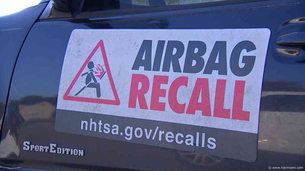 Recall alert: Thousands of unfixed airbags remain in South Florida cars  