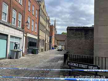 Street near Westgate in Oxford cordoned off by police