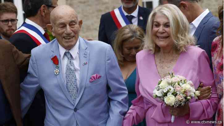 A World War II veteran just married his bride near Normandy's D-Day beaches. He's 100, she's 96
