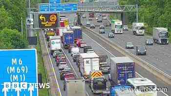 M6 partly closed after crash