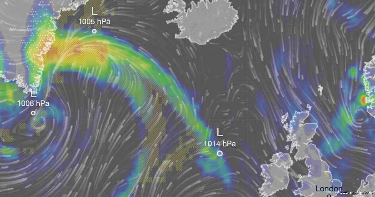 Britain forecast major storm from Greenland as weather maps show huge downpours