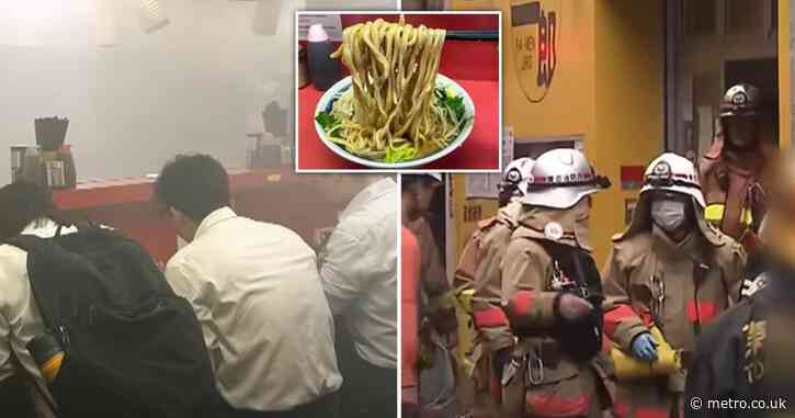 Not even a fire could stop these 15 hungry punters from finishing their ramen