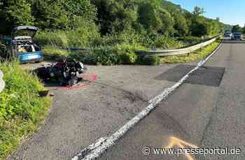 POL-PDTR: Verkehrsunfall mit schwerverletztem Motorradfahrer auf der B419 bei Oberbillig