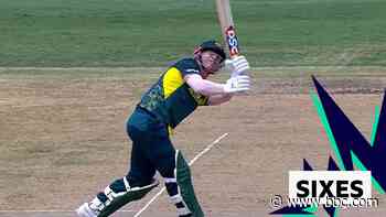 Warner smashes Wood for three sixes in four balls