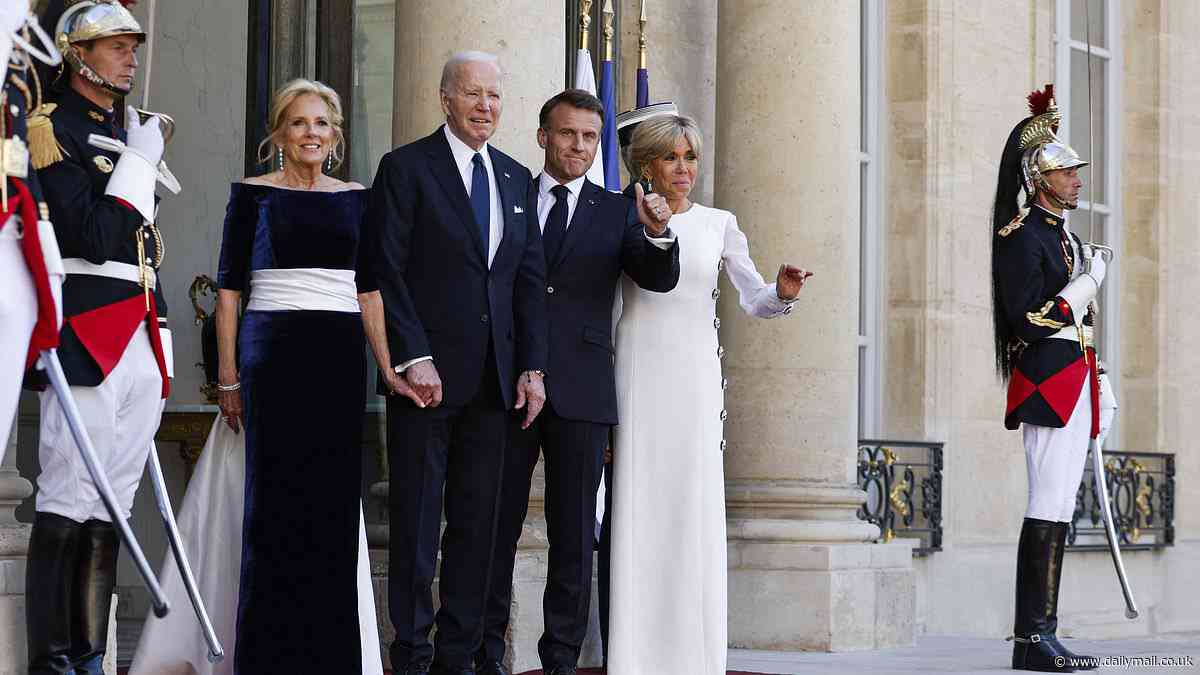 Salma Hayek, Pharrell Williams and John McEnroe top the guest list in Paris at a state dinner for the Bidens as US and French leaders celebrate their 'first friend' relationship