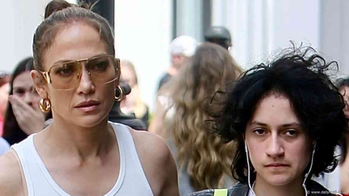 Jennifer Lopez flashes wedding ring as she and her teen Emme enjoy some retail therapy in LA... after hiring a realtor to SELL her and Ben Affleck's $60M marital mansion amid divorce rumors