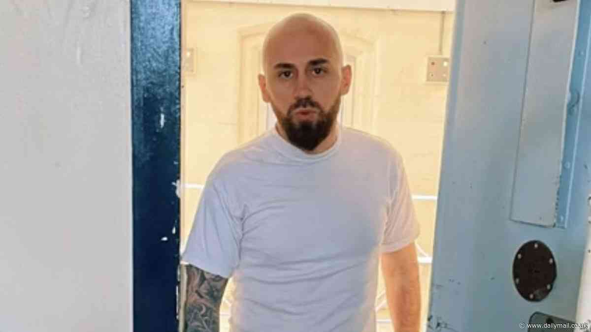 Albanian mobster serving 32 years in jail for murder films TikTok videos in his cell begging followers for cash to fund prison appeal - while he sports £550 Dolce & Gabbana trainers