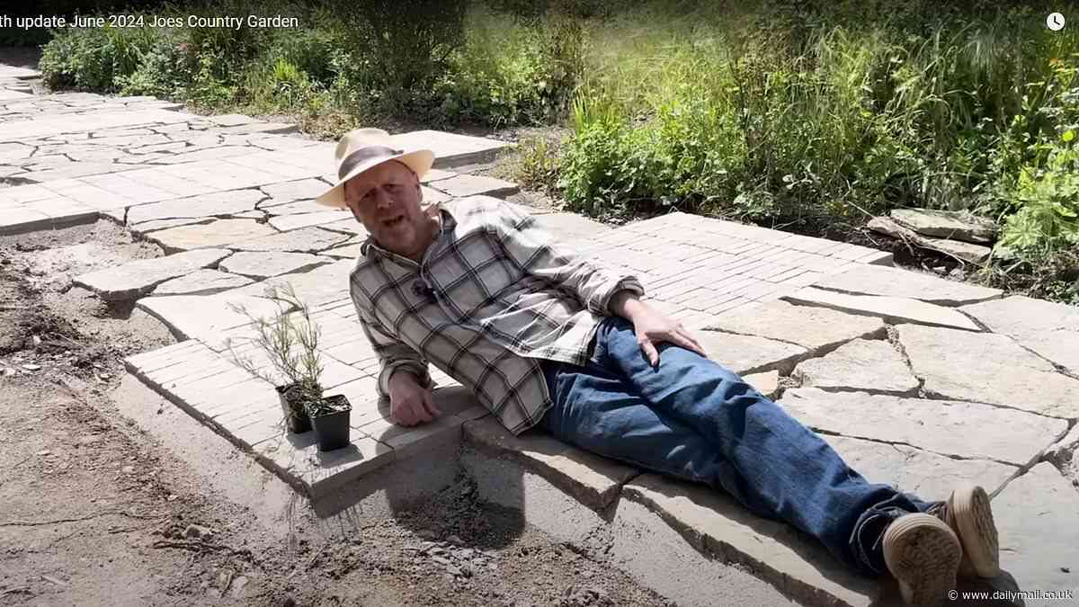 Oops! Joe Swift, 59, goes a bit crazy with his paving as Gardeners' World presenter is on a mission to bring the 1970s trend back into fashion - to the dismay of some of his fans