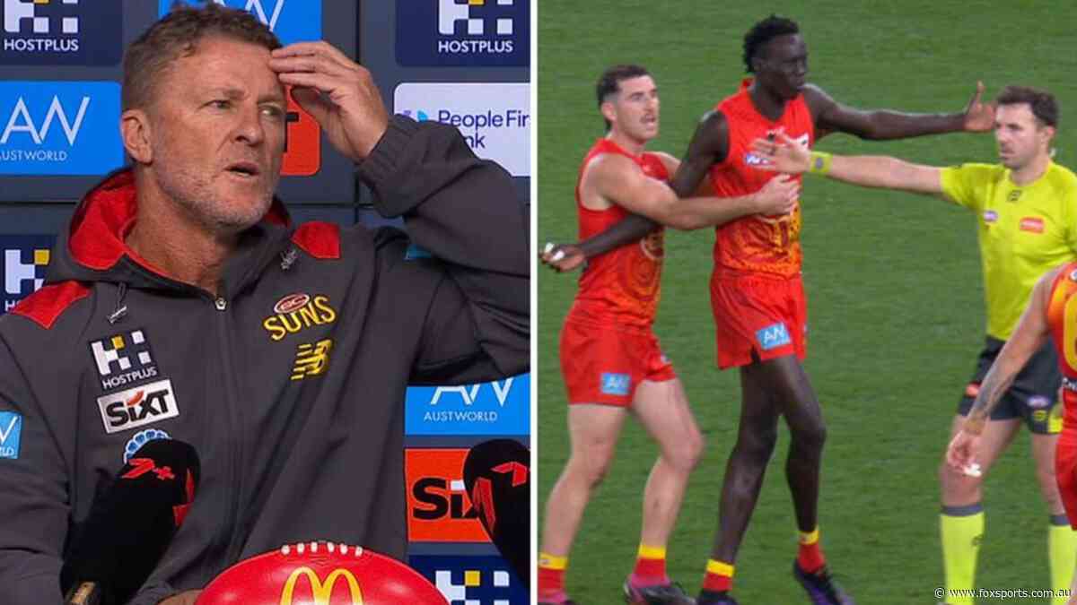 ‘Still trying to find where it is’: Greats stunned over controversial ump call as Hardwick ‘frustrations’ evident