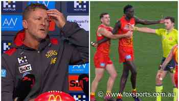‘Better call is no call’: AFL admits error for ‘clearly unwarranted’ free kick late in ‘horrific’ Suns loss