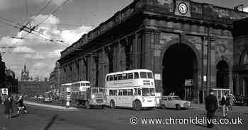 Newcastle Central Station and Neville Street in the 1950s - and the same view today