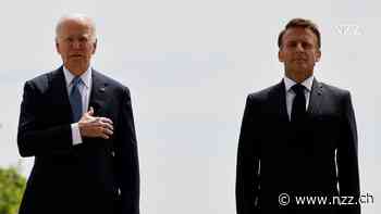 Biden und Macron präsentieren sich als Europas Friedenswächter. Doch hinter der Ukraine-Hilfe der USA steht Frankreich weit zurück