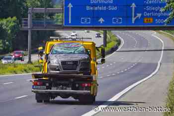 Auto überschlägt sich auf A2 bei Bielefeld