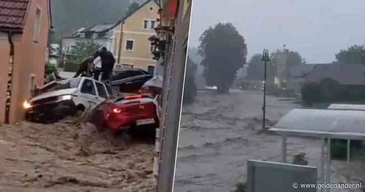 Stembureaus Oostenrijk onbereikbaar door zware overstromingen: auto's meegesleurd, tientallen mensen gered