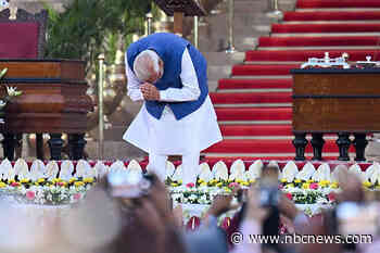 Modi is sworn in for a rare third term as India’s prime minister