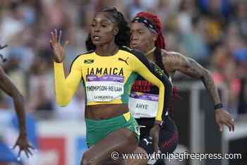 Defending Olympic champion Elaine Thompson-Herah appears to hurt Achilles in 100 at Grand Prix event