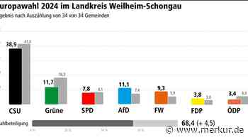Europawahl im Landkreis Weilheim-Schongau: CSU trotz Verlusten deutlicher Sieger