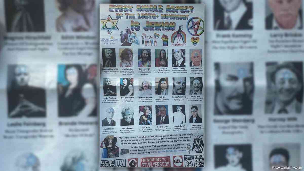 Bags of antisemitic, homophobic flyers found in North Texas town during Pride Month