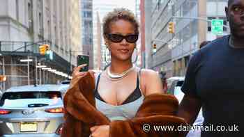 Rihanna makes the rare move of wearing her natural hair out in NYC - after announcing Fenty Hair expansion