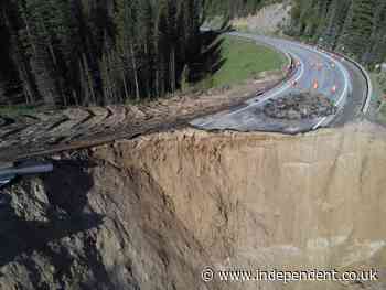 Wyoming’s Teton Pass: Huge chunk of road crumbles after motorbike crash