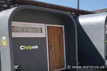 Pods for homeless in UK town equipped with bed and chemical toilet